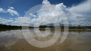 Timelapse of cloud formation over Eco Pond in Everglades National Park 4K.