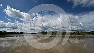 Timelapse of cloud formation over Eco Pond in Everglades National Park 4K.