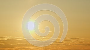 Clouds in different shades. Clouds during sunset. Panoramic view. Timelapse.