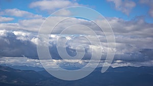 Timelapse of clouds over the Carpathian Mountains