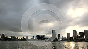 Timelapse of cloudscape over the buildings in Tokyo.