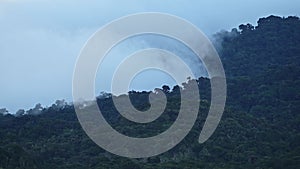 Timelapse of Costa Rica Landscape, Nature Time Lapse of Misty Valley and Low Lying Clouds and Mist M