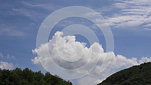 Timelapse of cumulo nimbus clouds in Pyrenees, France