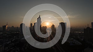 Timelapse of dawn over Bangkok, Thailand