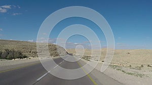 Timelapse of driving through the Negev desert in Israel