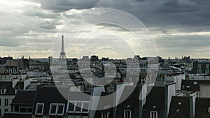 Timelapse of dull cloudy day over Paris