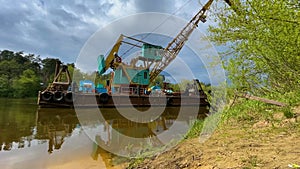 Timelapse of Floating dredger at work