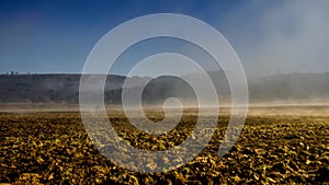 Timelapse fog over a field 3