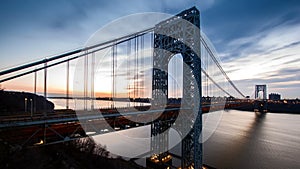 Timelapse with George Washington Bridge traffic