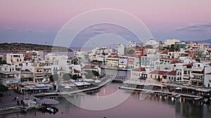 Timelapse. The Greek city of Agios Nikolaos.