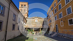 Saint Maria of Rotonda church in beautiful town of Albano Laziale timelapse hyperlapse, Italy photo