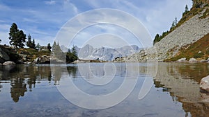 Timelapse of lake Spiegelsee with reflections of Dachstein, Austria