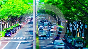 A timelapse of miniature cityscape at Omotesando avenue in Tokyo tiltshift