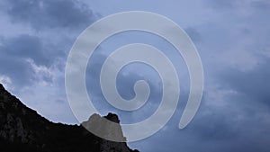 Timelapse of moving clouds in Pyrenees, France