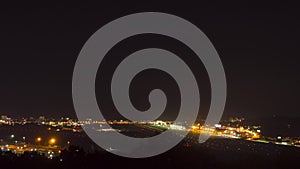 Timelapse, night view of the airport