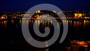 Timelapse panorama of the night Budapest, Hungary