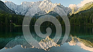 Timelapse peaceful place in nature on the mountain lake