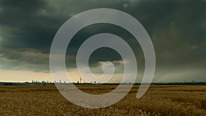 Timelapse - Rainclouds over a wheat field