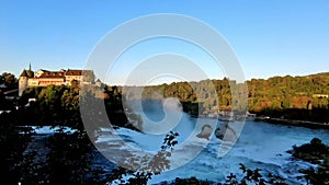 Timelapse of the Rhine Falls from day break to sunrise