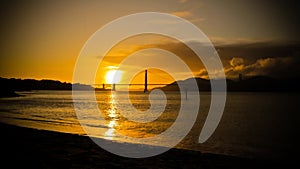 Timelapse San Francisco Golden Gate Bridge Sunset