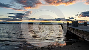 Timelapse of a sunset over the Barnegat Bay as the tide slowly comes in