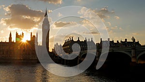 Timelapse of sunset at Parliament in London