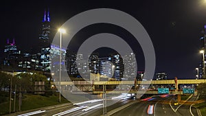 Timelapse of traffic on Chicago`s I-90