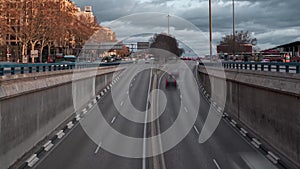 Timelapse traffic in the city of Madrid