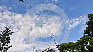 Timelapse video of beautiful clouds moving in blue sky