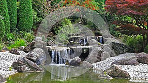 Timelapse video of waterfall in Japanese garden