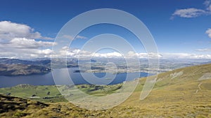 Timelapse Wanaka Town view from Roys Peak