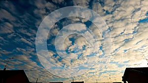 Timelapse - Winter Landscape with Clouds over the City.