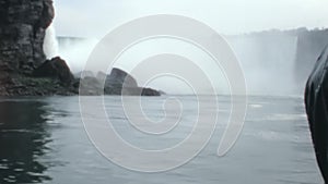 Timeless 1970s Footage: Niagara Falls View from Boat on the River Bottom