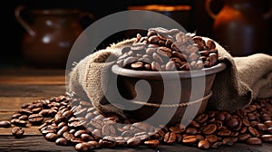 Timeless Aromas: Coffee Grains and Aged Wall