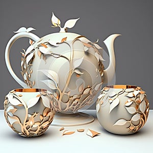 Timeless Beauty: Elegant Porcelain Tea Set