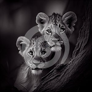 Timeless Beauty of Lion Cubs, Captured with Generative AI Techniques