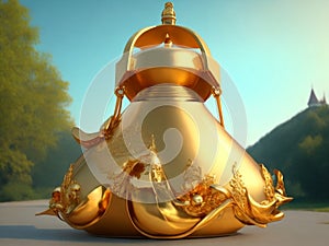 Timeless Elegance: Evolved Big Golden Bell Artwork