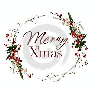 Timeless Elegance: Minimalist Christmas Card with Festive Floral Wreath photo