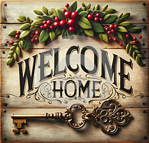 Timeless Festive Welcome with Berries and Vintage Key