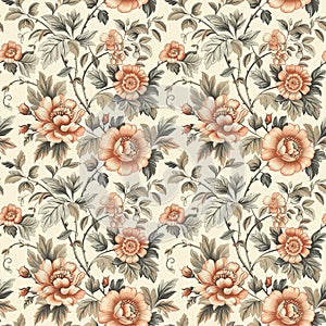 Timeless Floral Seamless Pattern - Home Decor Print photo