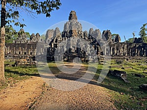 Timeless Grace: Bayon Temple Ancient Charm, Angkor Wat, Siem Reap, Cambodia