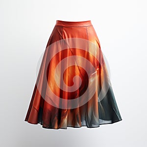 Timeless Grace: Leatherhide Skirt With Digital Airbrushing Design