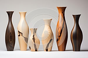 Timeless Interior wood dark vase. Generate Ai