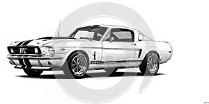 Timeless Lineart: Ford Mustang Shelby GT350 1965