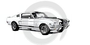 Timeless Lineart: Ford Mustang Shelby GT350 1965