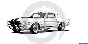 Timeless Lineart: Ford Mustang Shelby GT350 1965