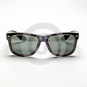 Timeless style classic black frame sunglasses on white background