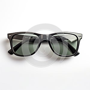 Timeless style classic black frame sunglasses on white background