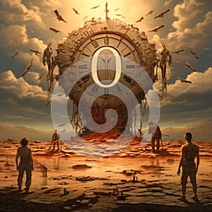 Timeless symbolism unfolds: countdown to judgment day concept, Generative AI