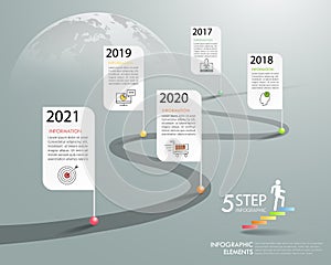 Timeline business concept infographic template